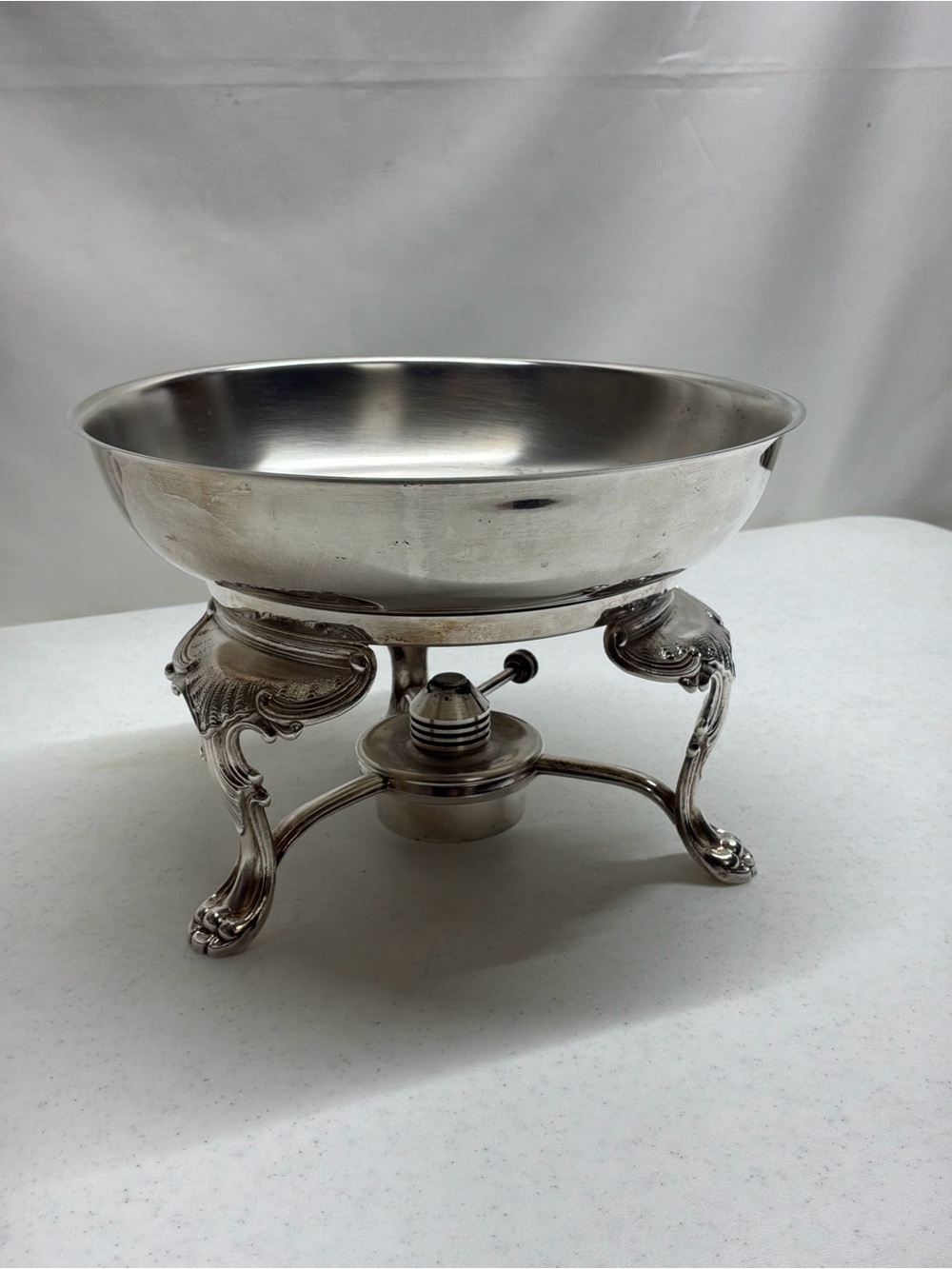 Vintage Silver Plated Chafing Dish With Burner
